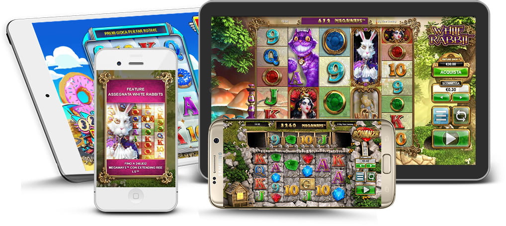 Giochi Big Time Gaming sugli schermi di dispositivi mobile.