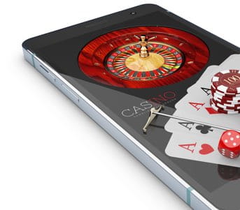 Gioco da casinò online sullo schermo di un moderno smartphone.