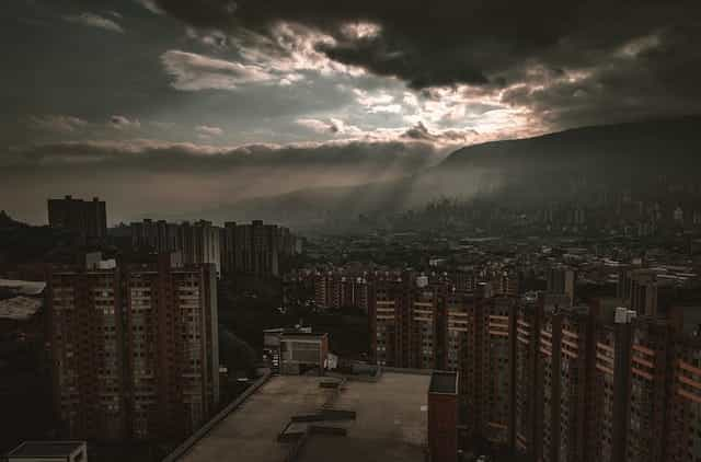 The skyline in Medellín, Colombia.