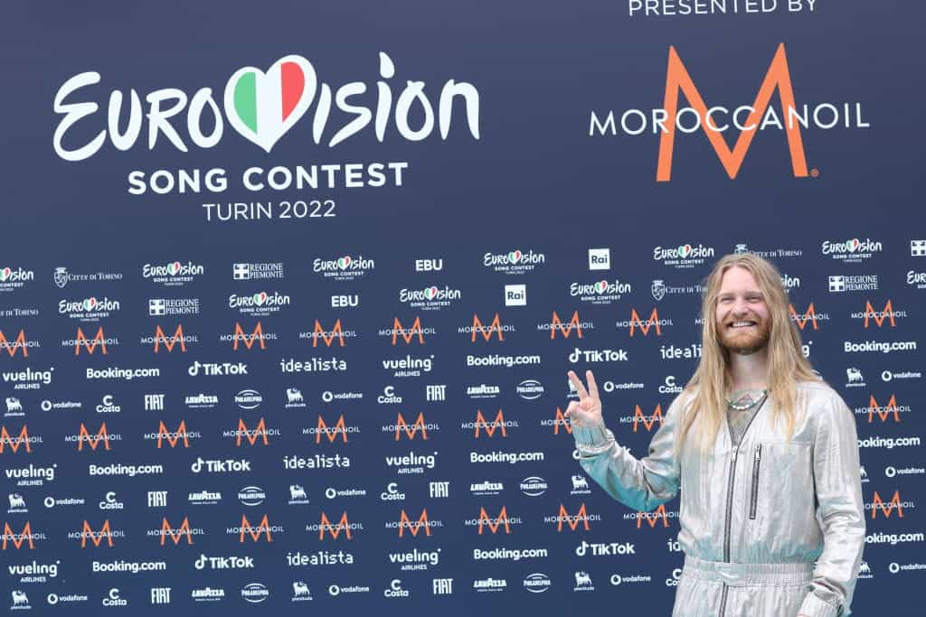 The UK’s Sam Ryder attending the turquoise carpet event at the 2022 Eurovision Song Contest in Turin, Italy.