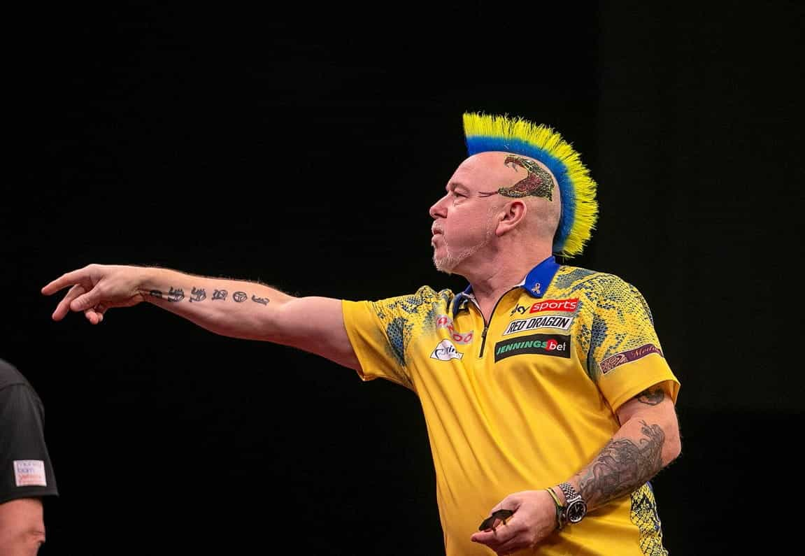 World Darts Champion, Peter Wright in action.