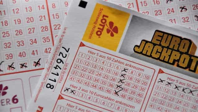 A Euro Jackpot lottery ticket.