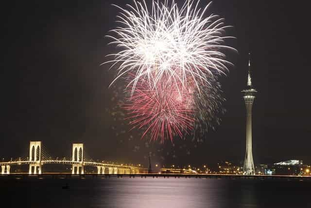 Fireworks in Macau.