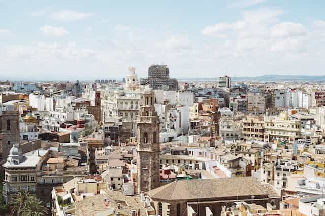 The rooftops of Valencia, Spain.