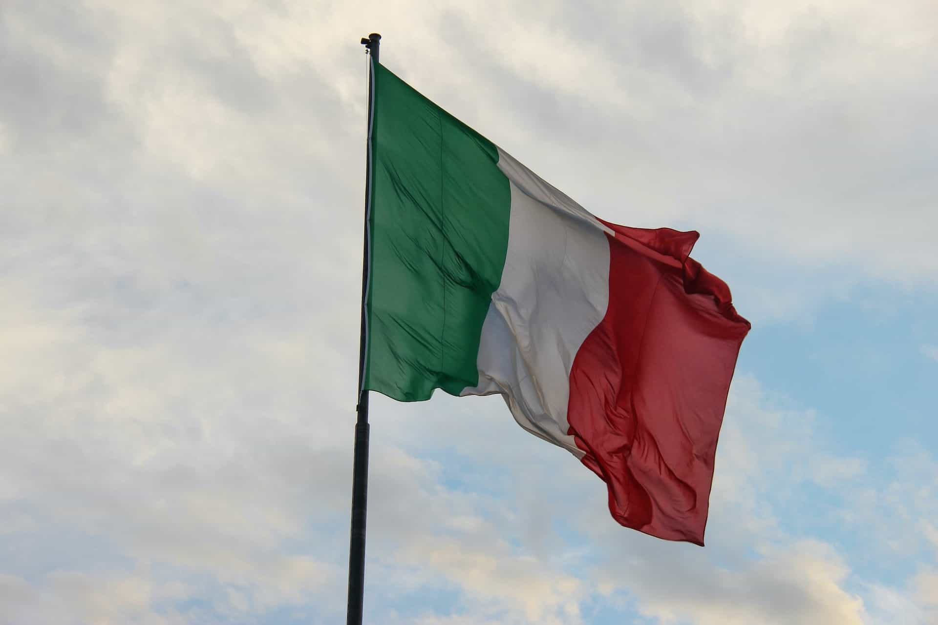 A flag against the sky.