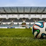 A Football on a Stadium